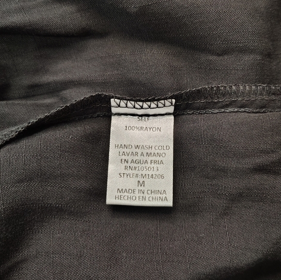 NWOT embroidery tassel tie blouse,Boho Chic, oversized M, Tunic, puff Sleeve. - Picture 14 of 14